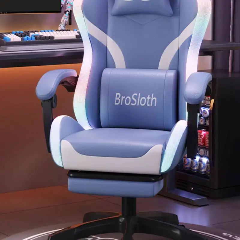 Cuscino nero Sedia da ufficio Controllo poggiatesta Ruote per il collo Comoda sedia per computer Braccio ergonomico Bureau Stoel Mobili per ufficio