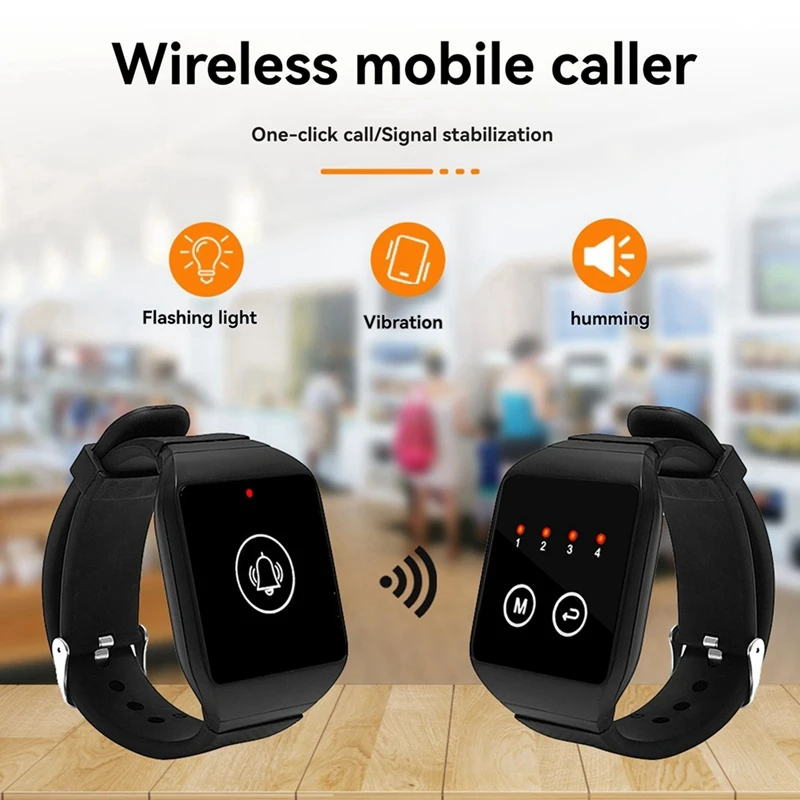 Wireless Watch Receiver Waiter Call Restaurant Pager For Hookah Cafe Dentist Clinic Conference Call