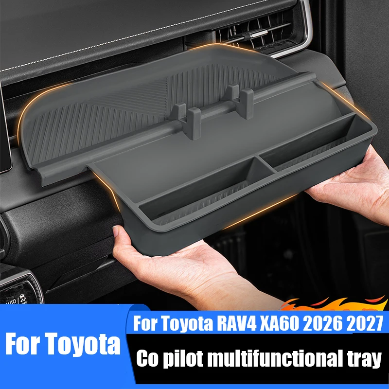 

For Toyota RAV4 XA60 2026 2027 Co pilot multifunctional tray made of ABS material for interior storage