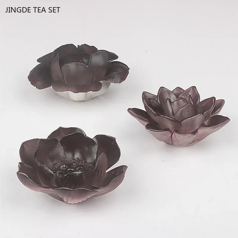 Ceramic Color-changing Tea Pet Chinese Tea Set Accessories Flower Model Sculpture Decoration Home Tea Tray Ornaments Crafts