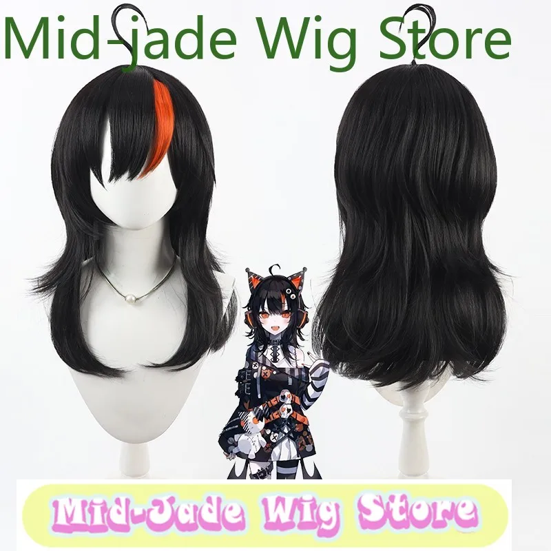 

Magical Maiden's Witch Trial Zedu Cosplay Cosi Wig Black Cross Stained Orange Anime Game Halloween Reality Show Wigs