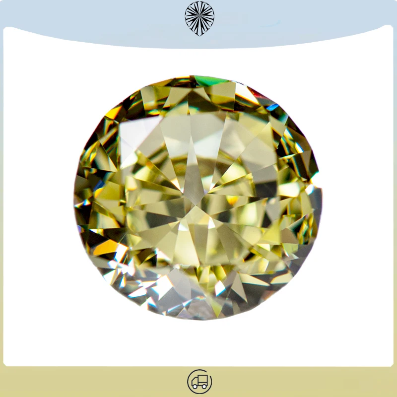 

Cubic Zirconia Crushed Ice Cut Olive Yellow Color Round Shape Charms for Jewelry Making Rings Pendant Materials No Certificate