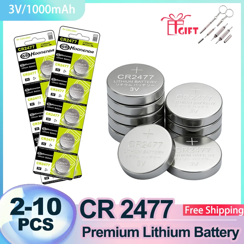 

High Capacity CR2477 3V Button Battery 2-20PCS Lithium Coin Cell Replace DL2477 ECR2477 KCR2477 Car Key Remote