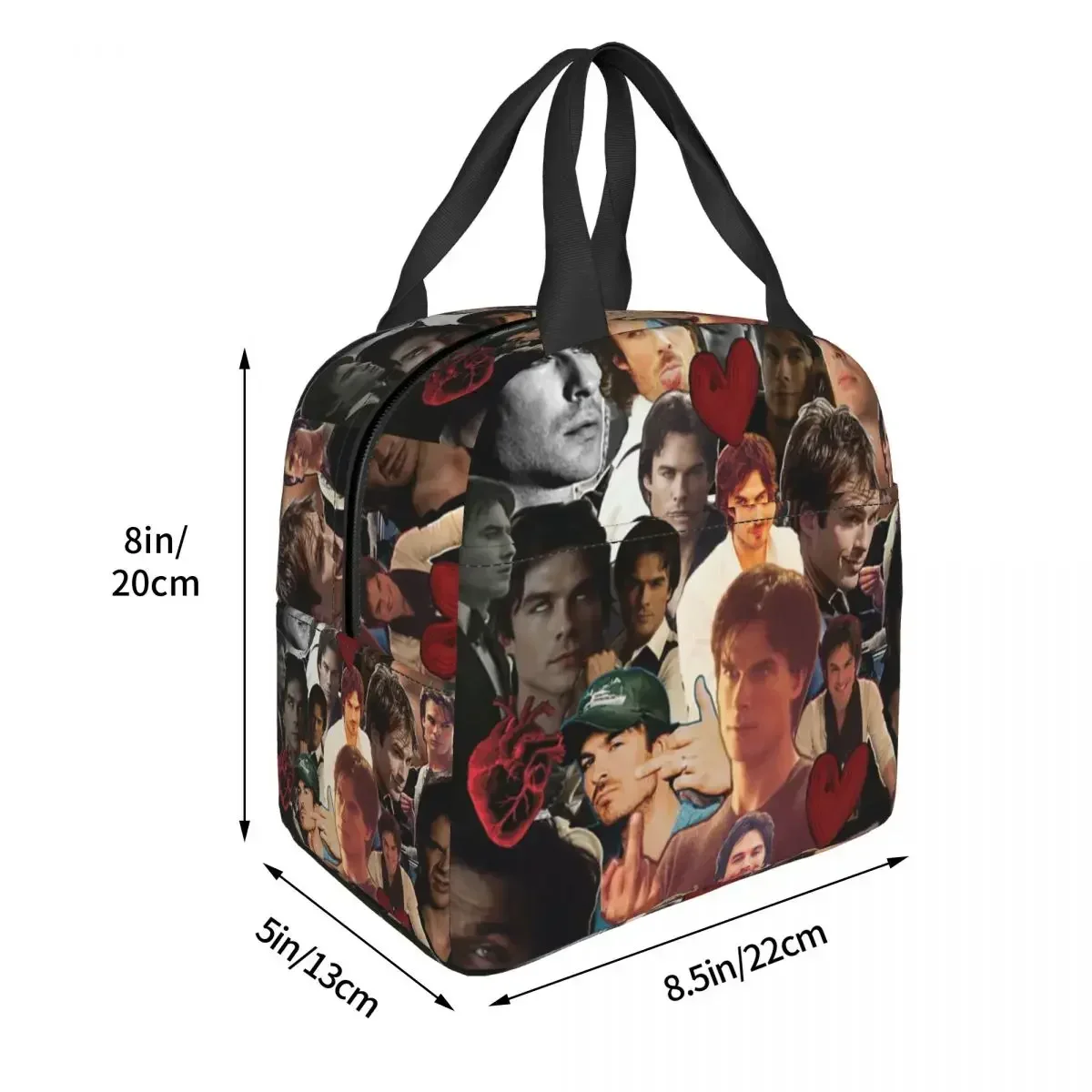 Damon Salvatore The Vampire Diaries Insulated Lunch Bag for Women Office Cooler Thermal Food Box Tote Lunch Boxes Container