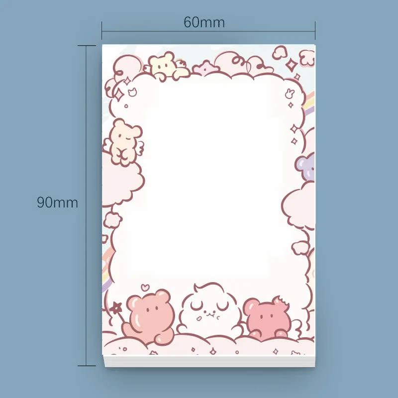 100 sheets Kawaii Memo Pad Loose Leaf book Memo Sticker Student Planner Notebooks Decor Sticky Notes for School Office Supplie