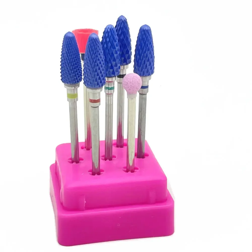 7 個フライスカッターマニキュアセットセラミックネイルドリルビット電気ドリルマニキュアマシンペディキュアトウモロコシコランダム