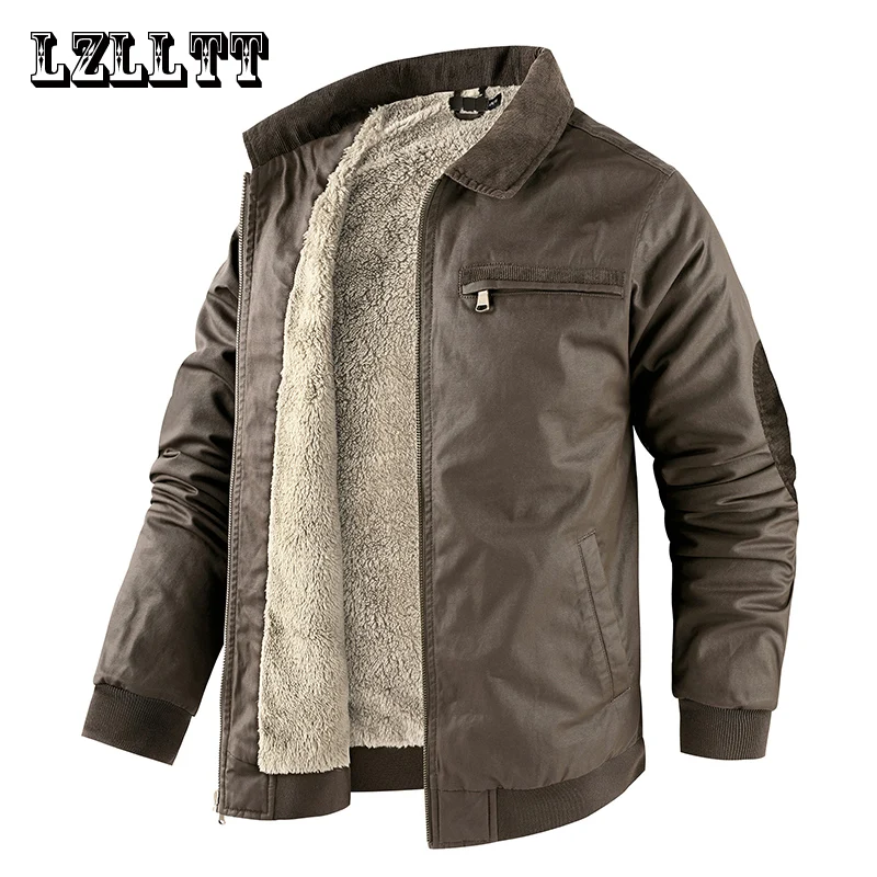

Winter Men Cotton Jackes Coat Men Autumn Warm Bomber Jacket Parkas Man Outdoor Fashion Casual Coat Stand Slim Jacket Male LZLLTT