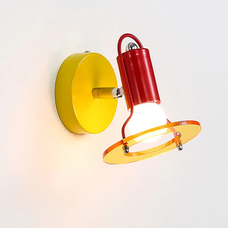 

Modern wall lamp living room background acrylic color decoration study children's bedroom bedside lamp indoor learning light