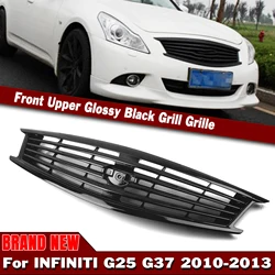 Racing Grill für Infiniti G25 G37 4-türige Limousine 2010–2013 Q40 Glanz/Mattschwarz/Carbon-Look Frontgrill Obere Stoßstange Haubennetz