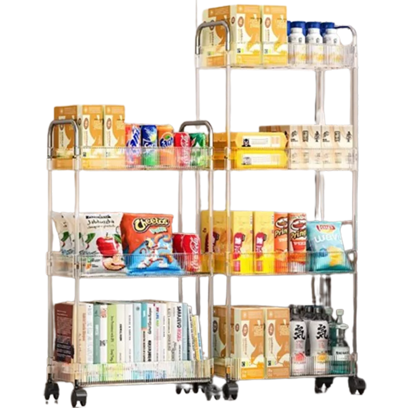 Small Rack Trolley Kitchen Transparent Mobile Storage Rolling Trolley Small Utility Carrito Organizador Con Ruedas Furniture image 6