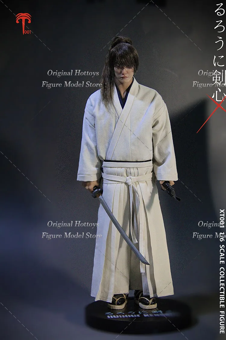 W magazynie XT001 1/6 skala męska żołnierz Satoh Takeru Rurouni Kenshin ręcznie przeszczep włosów pełny zestaw 12-calowych zabawki figurki akcji