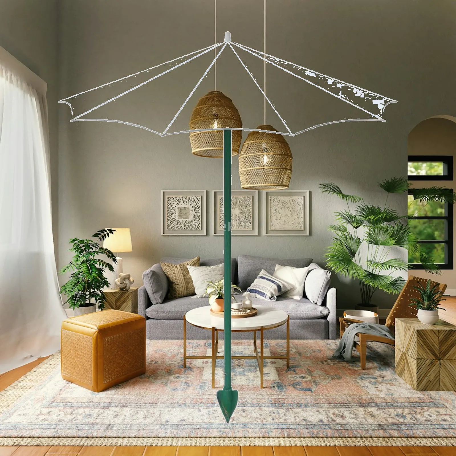 Plant Umbrella for Outdoor Plants, Provide Shade, Universal Compact Adjustable Angle Flower Sunshade, for Outdoor Garden Beds