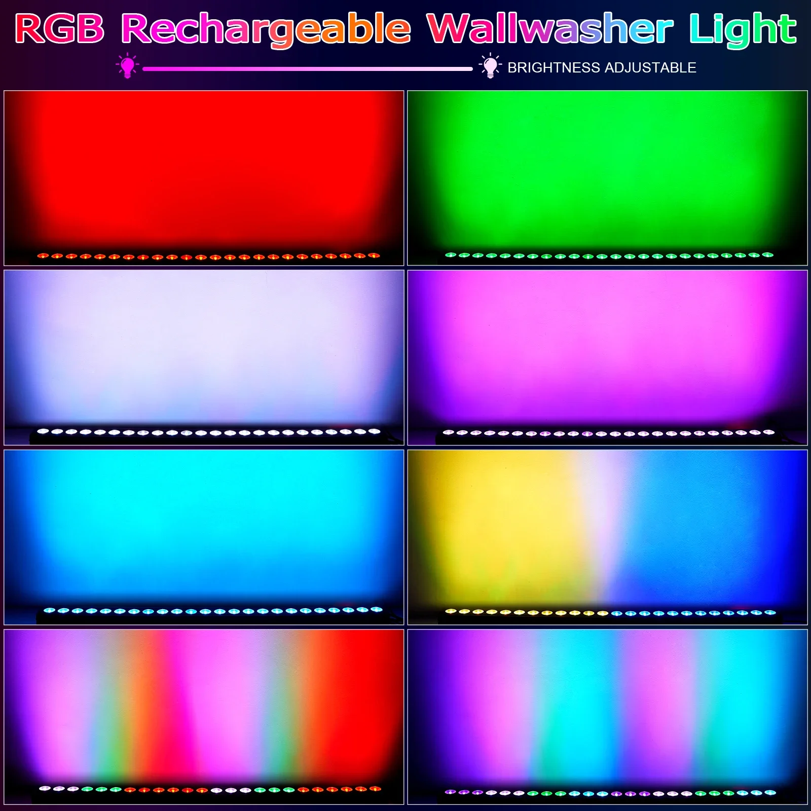 24Pcs Rgb 3In1 Strobe Curtain Background Atmosphere Led Dye Lamp For Stage Bar Hotel Home Wall Wash Lights