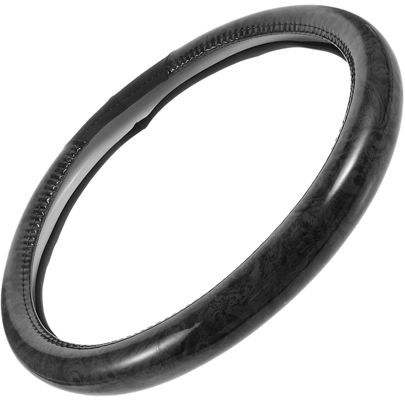 

Black Round Steering Wheel Cover Non Skid Anti Slip Universal Design Car Sport Decorative Vehicle Mini PU Material Easy Clean