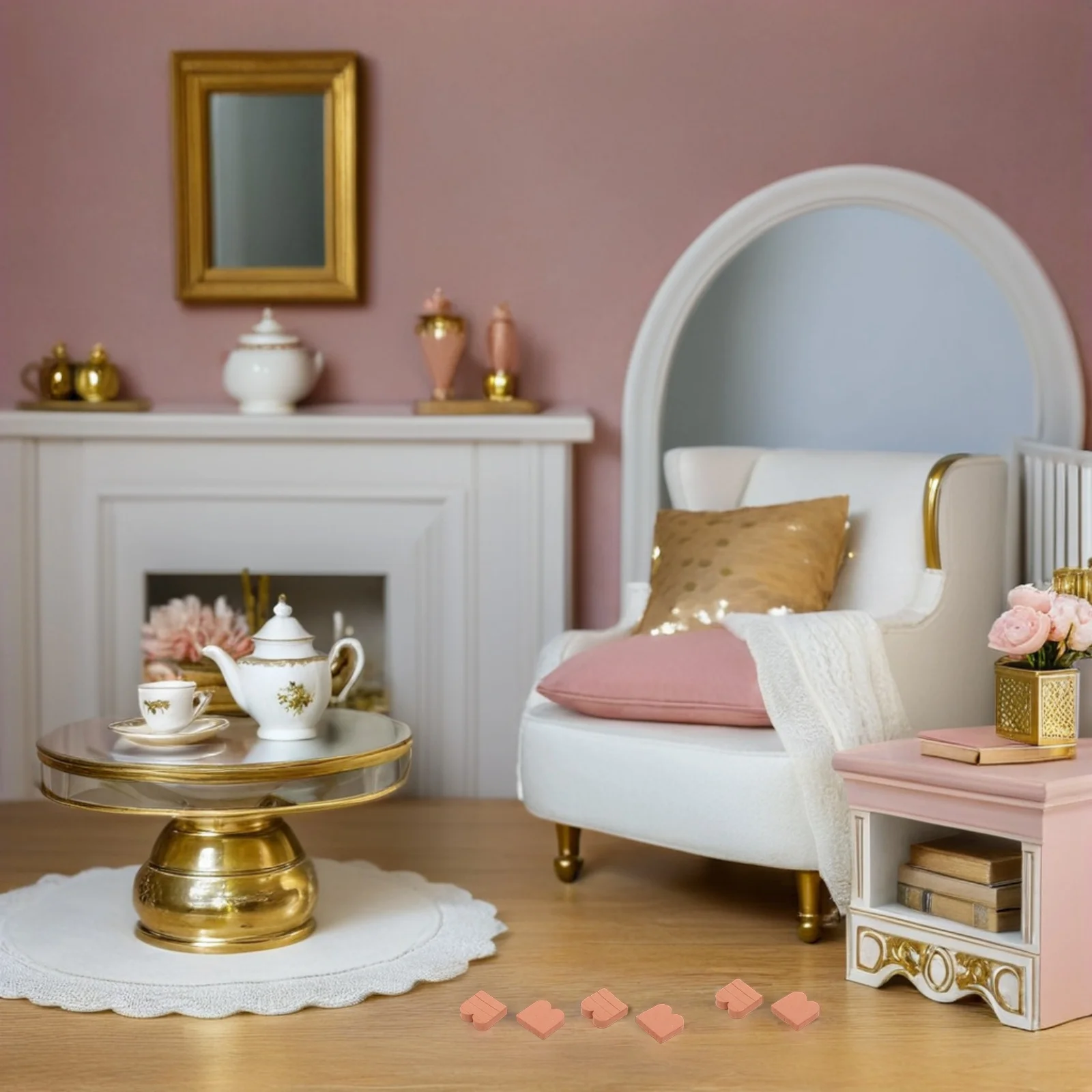 40 Uds. Azulejos de techo en miniatura a escala 1:16, materiales de techo con forma de onda de arcilla para paisajismo de casa de muñecas, accesorios decorativos marrones