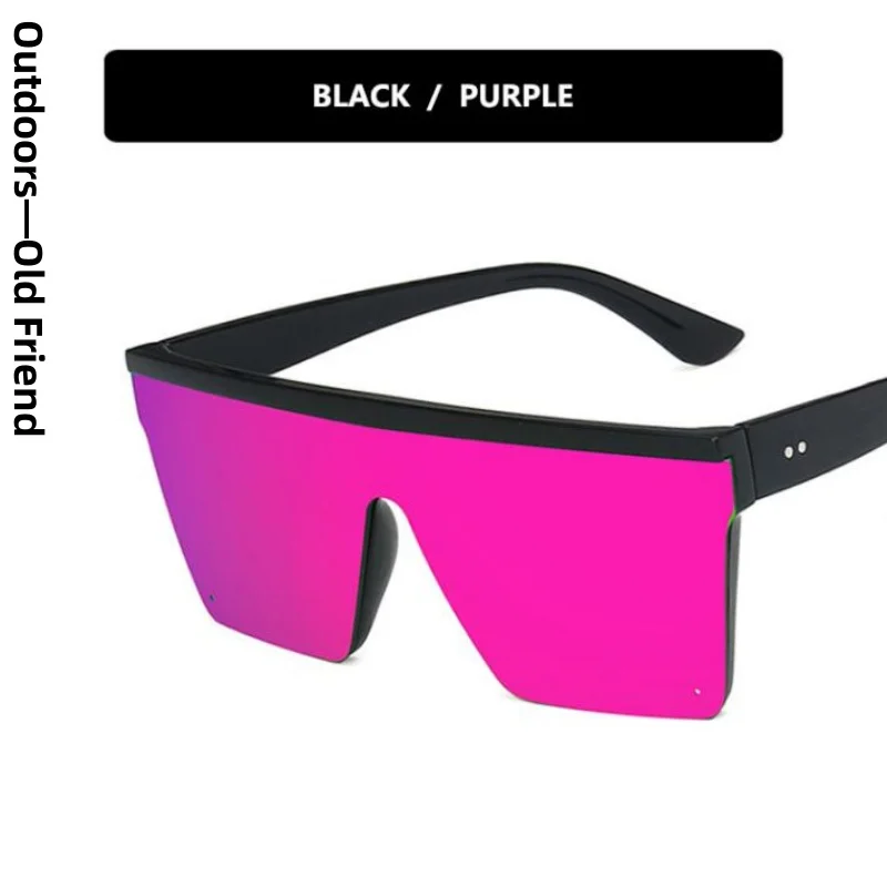 

New Vintage Male Flat Top Sunglasses Men Brand Black Square Shades UV400 Gradient Sun Glasses For Women Cool One Piece Designer