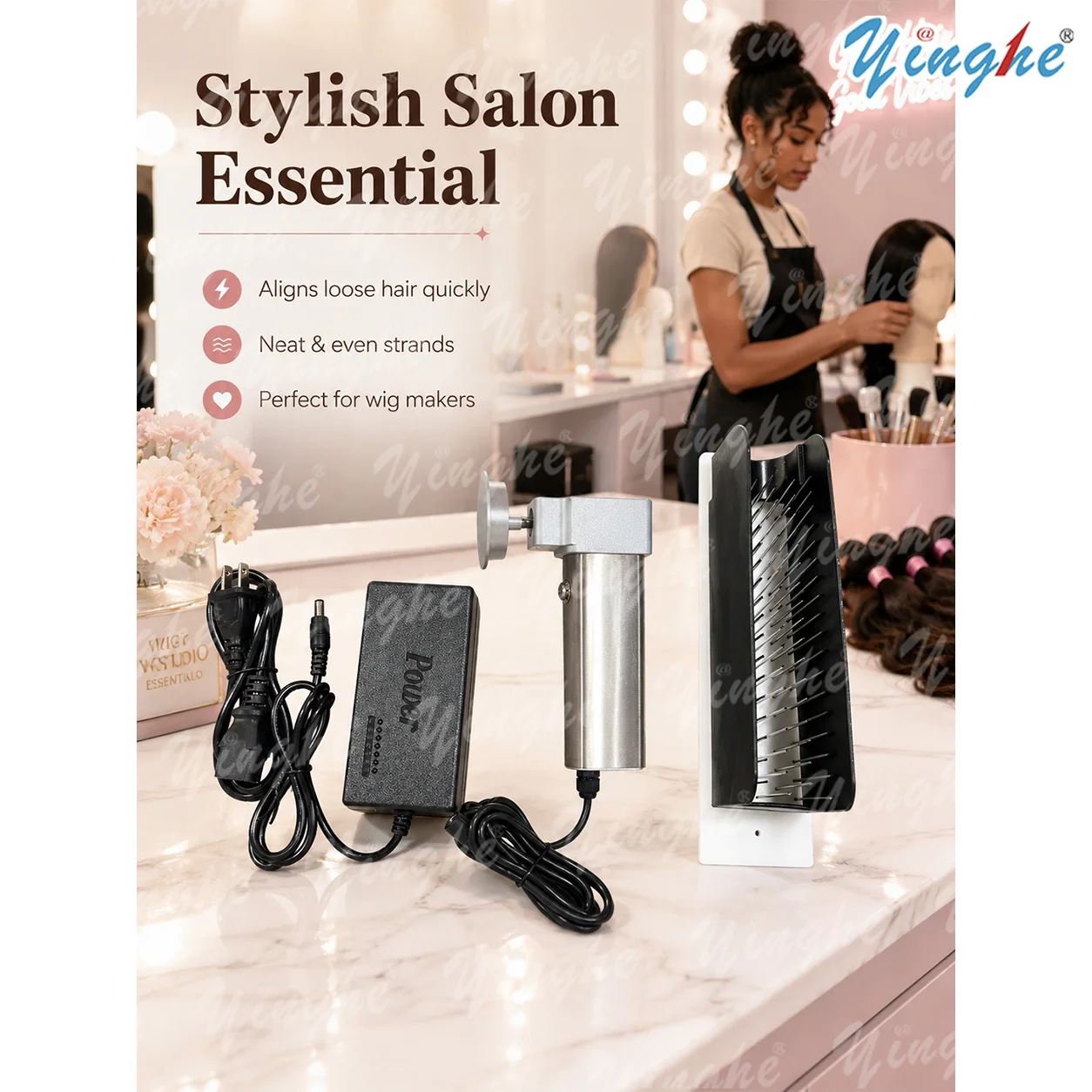 Ergonomic Auto Hair Flattener Stainless Steel Tool, Perfect for Straightening Natural Hair Bundles in Large Quantities Fast