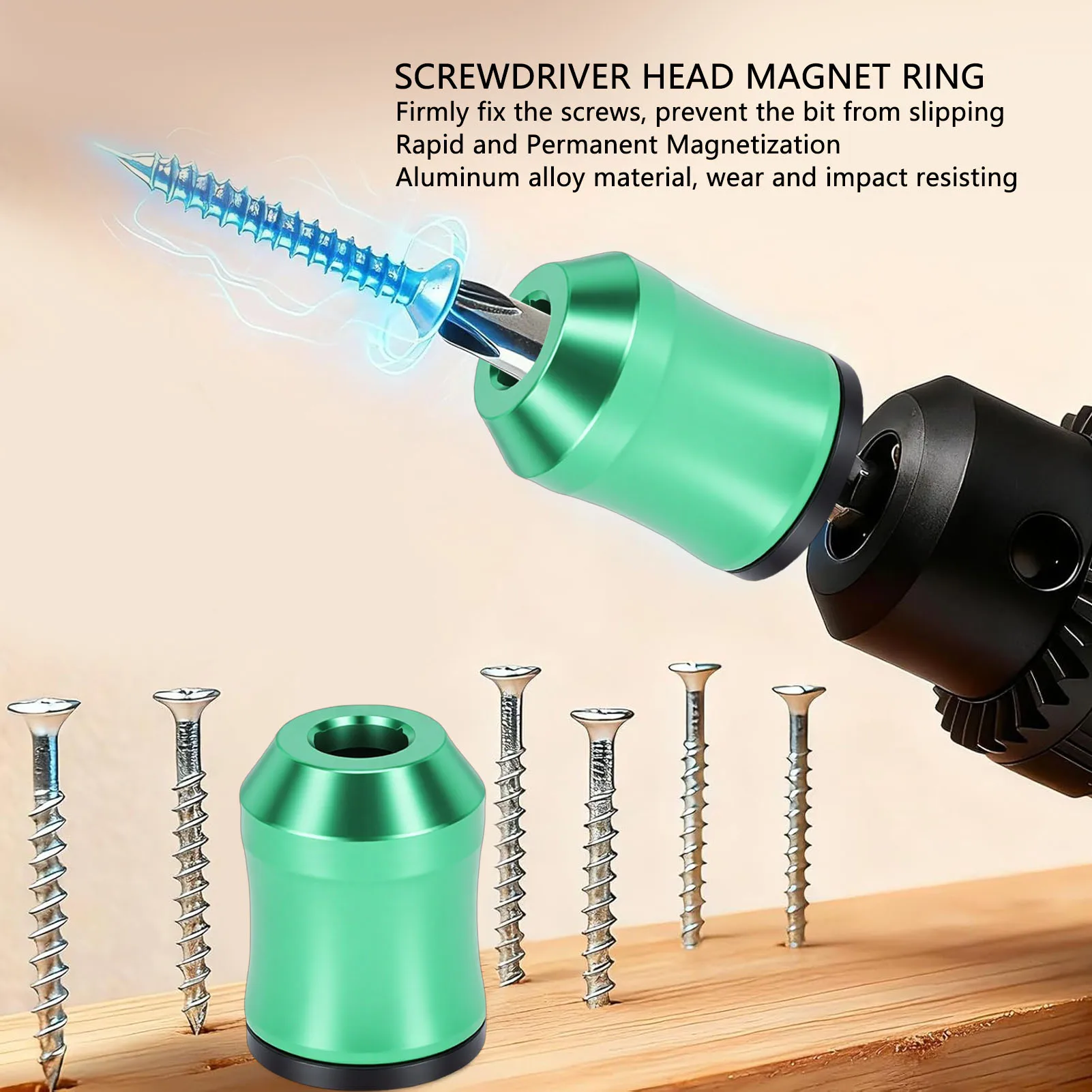 Screw Diver Head Magnet Ring Magnetizer Holders Screw Removable Household Tool Green 3Pcs Magnet Screw Ring Holders