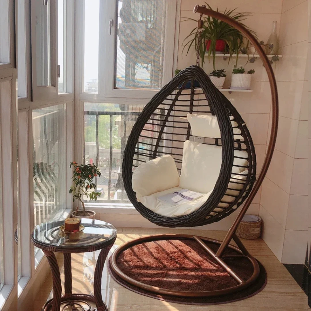 

Chair for Leisure Hanging Basket Wicker Single Rocking Household Lazy Hammock Indoor Balcony Garden Small Cradle Chair Patio