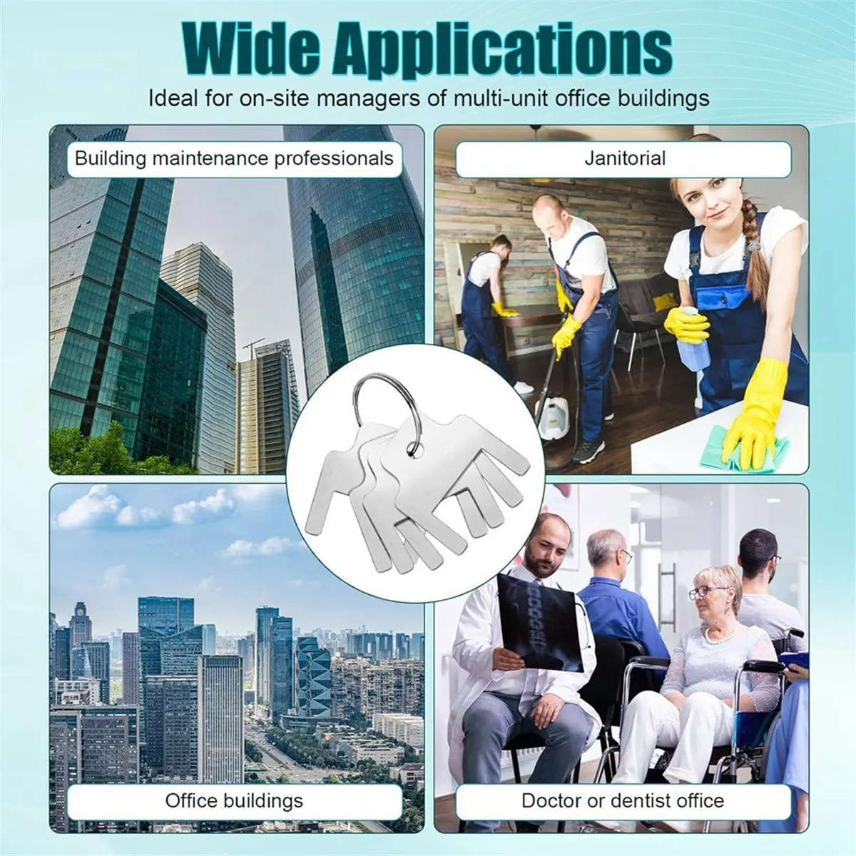 A20I 6pcs 770301 Paper Towel Dispenser Keys,Toilet Paper Dispenser with 6 Key Rings Paper Towel Holder Key Tissue Box Key