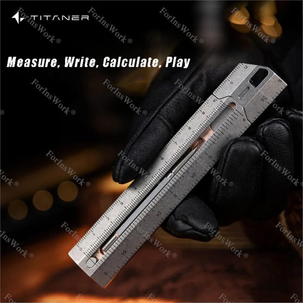 

Линейка TITANER из титанового сплава, штангенциркуль 3,0, старомодная логарифмическая линейка с ножом-ручкой, модульная линейка-слайдовая