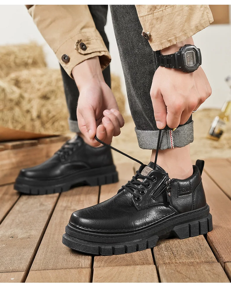 Herren-Freizeitschuhe, Vier-Jahreszeiten-Handarbeit, bequeme Outdoor-Arbeitsschuhe, modische Joker-Jugend-Trendschuhe, Business-Party-Lederschuhe – Detail 32