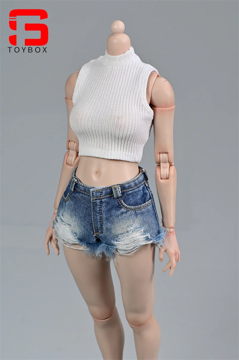 1/6 Schaal Vrouwelijke Gewassen Denim Shorts Hotpants Kleding Accessoires Fit 12 ''Worldbox Soldaat Action Figure Body Poppen