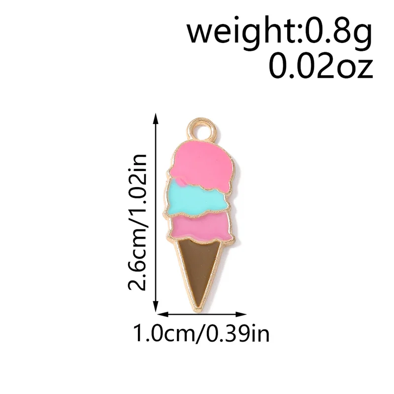 Leslie 10 Stück Niedliche Lollipop-Eiscreme-Anhänger für DIY-Schmuckherstellung Zubehör Lebensmittel- und Getränkeanhänger Halsketten- und Ohrringherstellung – Detail 24