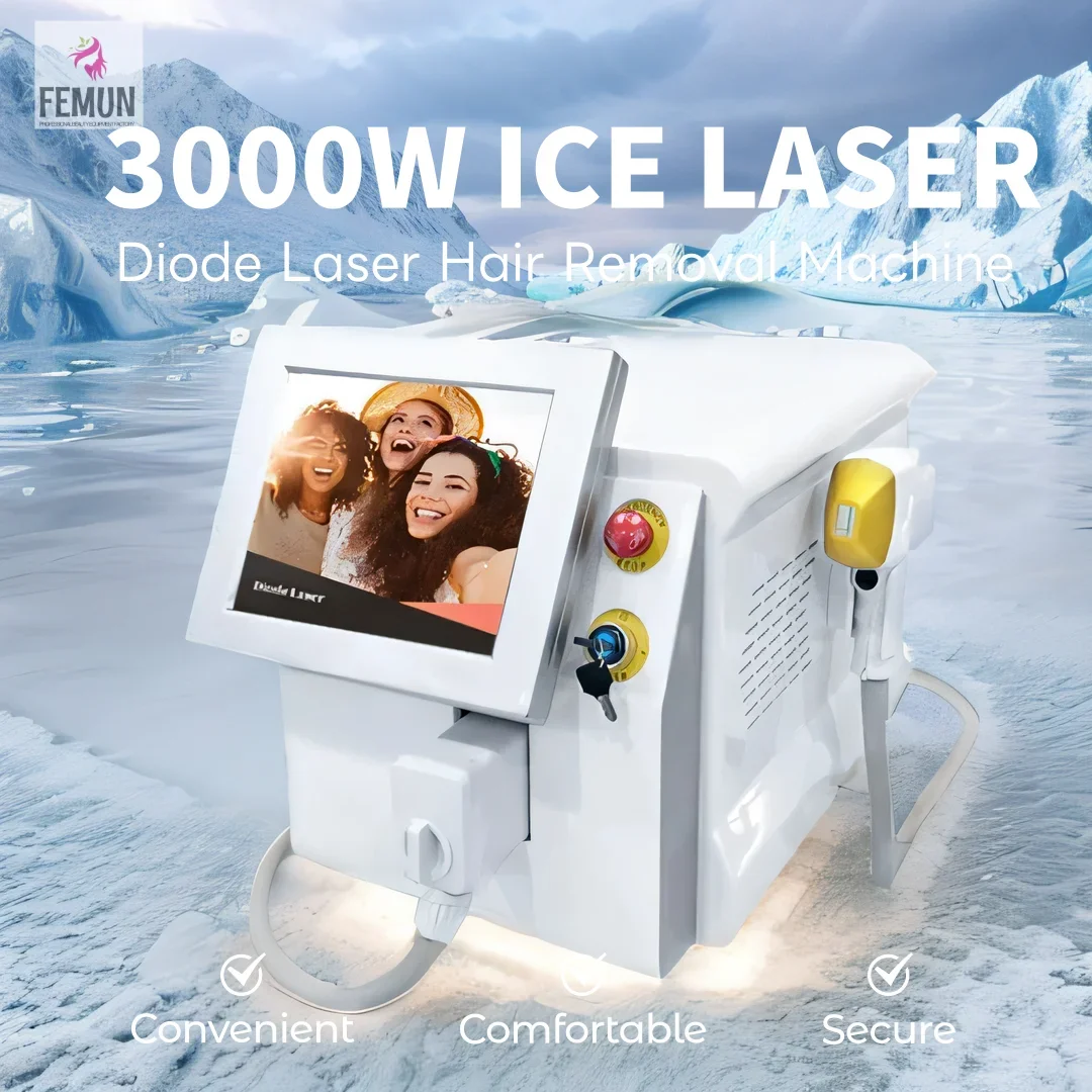 

Diode Laser Hair Removal Machine 3 Wavelength 755 1064 808nm Laser Ice Platinum Permanent Painless Hair Removal Alexandrit 3000w