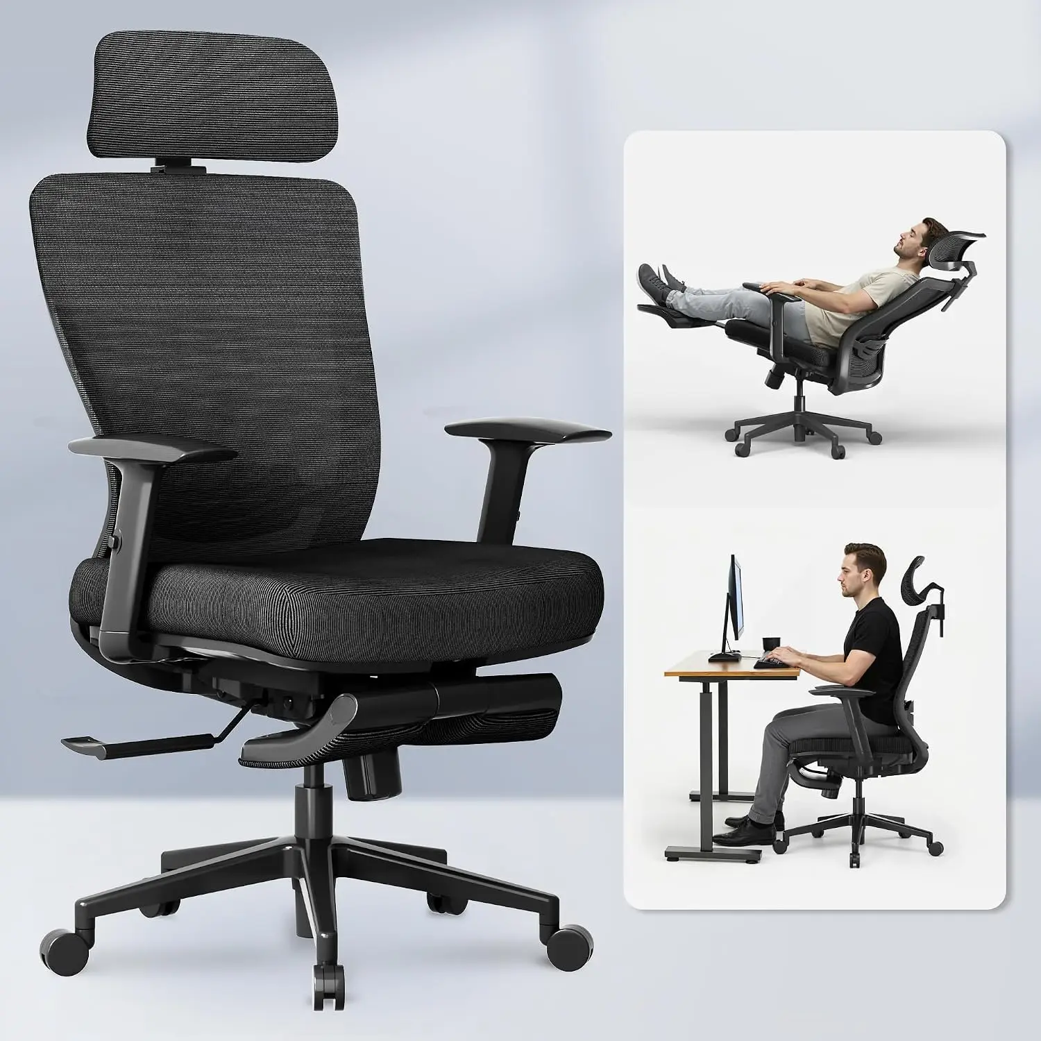 Ergonomic Office Chair with Footrest, High Back Desk Chair with Lumbar Support & Headrest, Home Office Gaming Chair,Customized