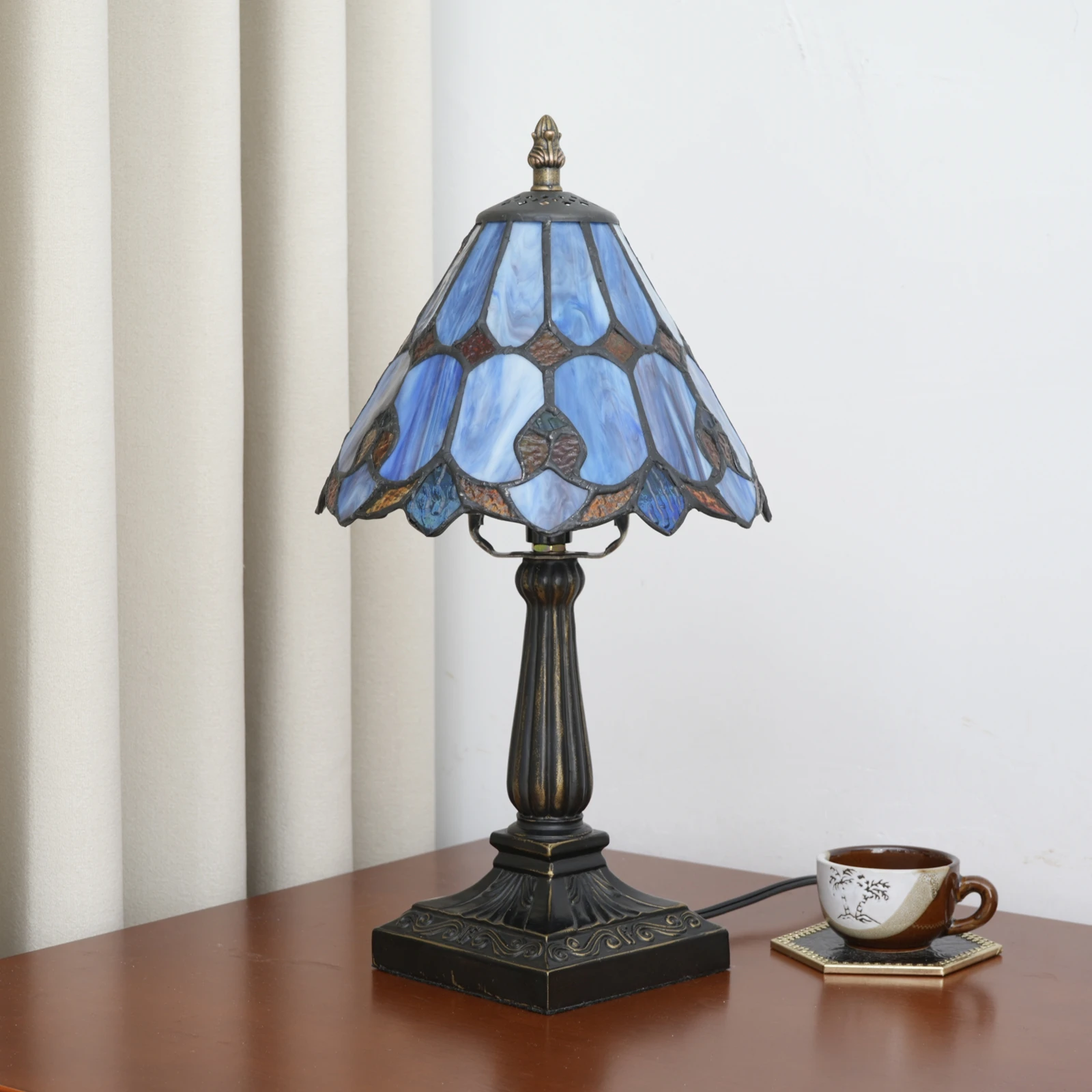 Tiffany Style Stained Glass Ta - Outdoor Furniture Vintage ulasan dan harga