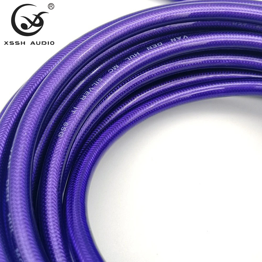 Purple Signal Line Cord YIVO XSSH OEM ODM DIY High End PVC Case Plated Silver Single Core RCA Shielded HIFI Audio & Video Cables