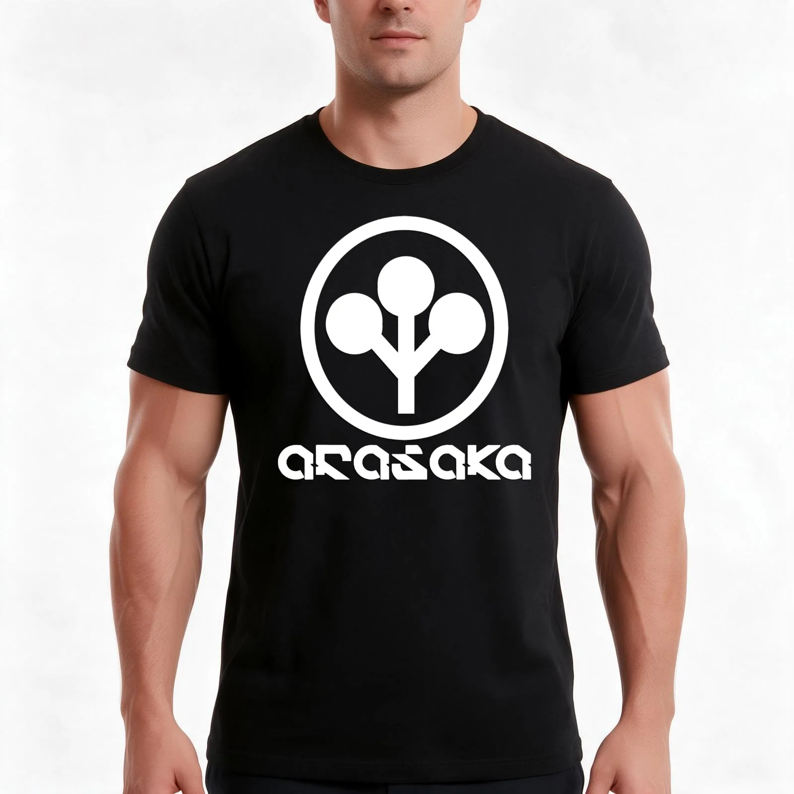 Cyberpunk Arasaka Corporation Logo - White T-Shirt, Summer Casual Cotton Tee, Oversized Streetwear Tops, Vintage Graphic Print