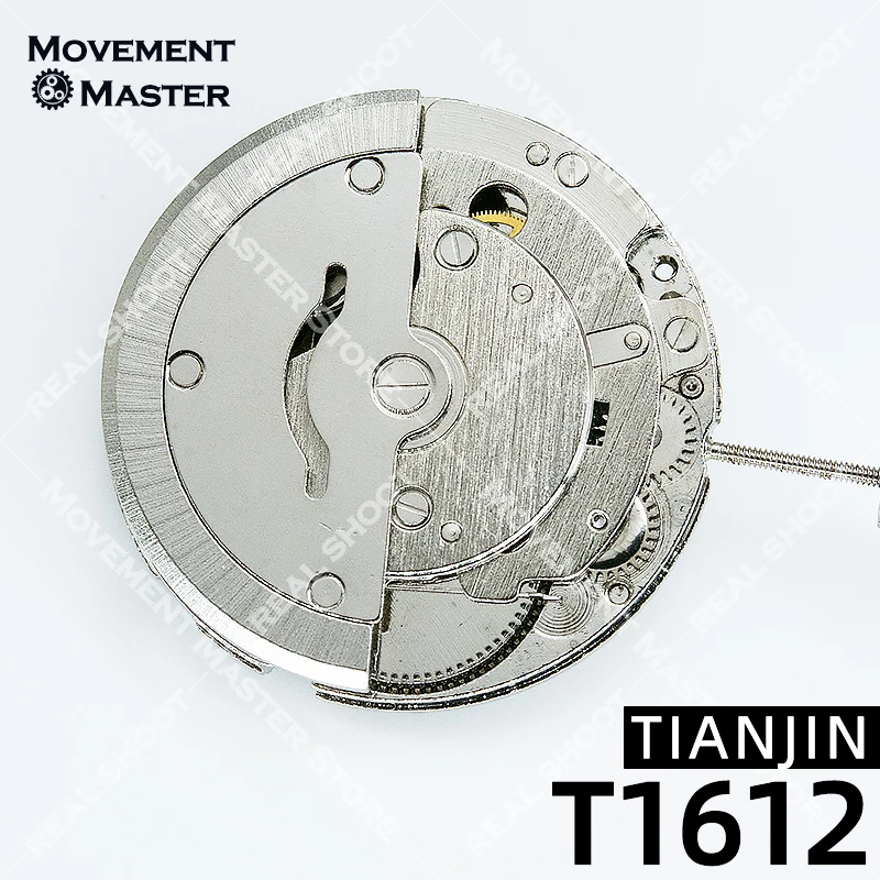 Cina Tianjin T1612 movimento dell'orologio nuovo movimento automatico 3 lancette parti dell'orologio T16 argento movimento meccanico data alle 3:00