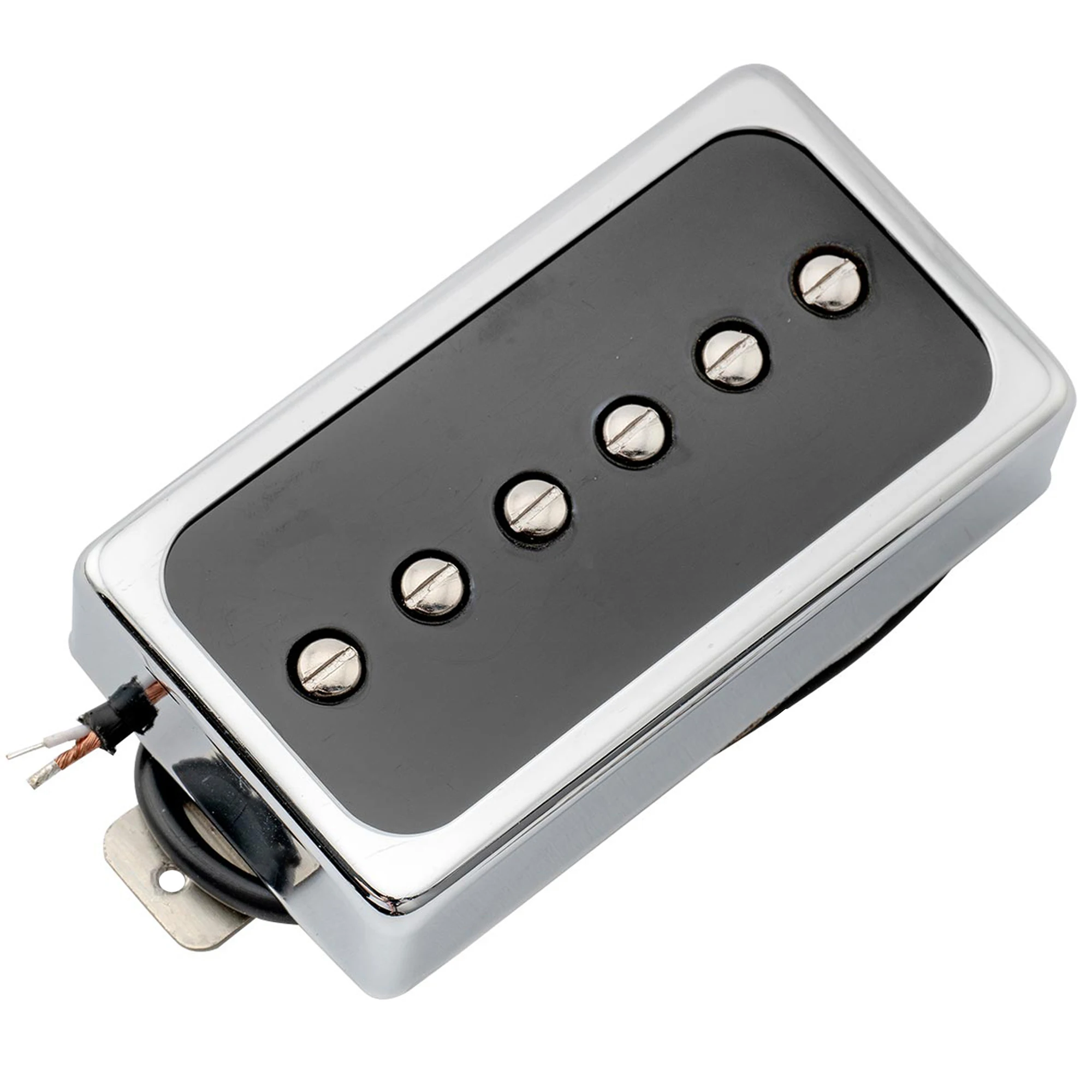 Artec SHA66 Alnico 5 Splendor P90 Style Humbucker Sized Single Coil Neck Bridge Pickup for LP Style Electric Guitar,Chrome/Black