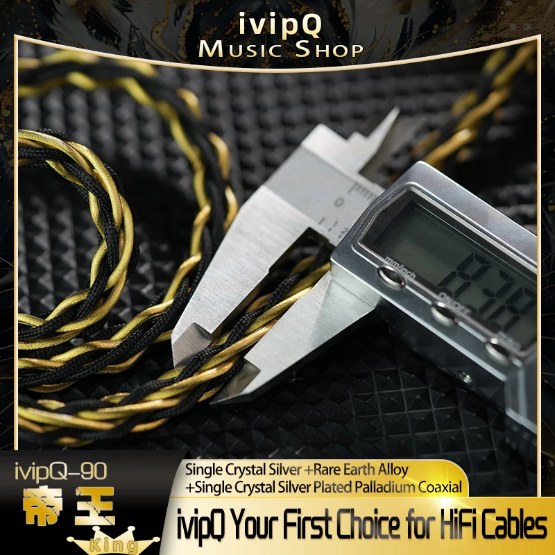 ivipQ-90 King الرائد الصوت المنزلي مخصص HiFi سماعة ترقية كابل 4.4 مللي متر HD800 ل Elear Utopia AKG K812 SUSVARA HE1000