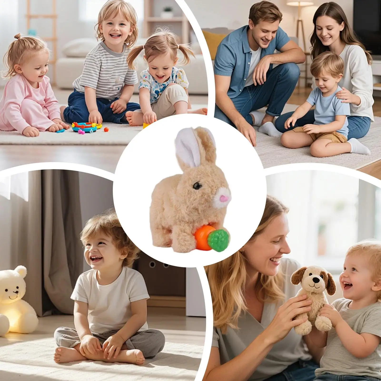 Giocattoli Interattivi a Forma di Coniglio Camminante, Animale Domestico Robotico Educativo con Bocca che si Muove, per Bambini e Bambine