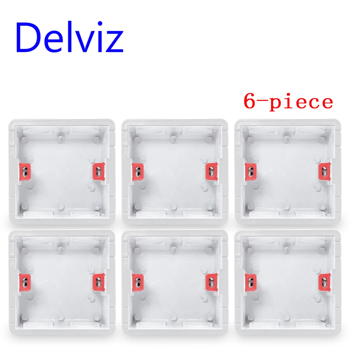 

Настенный выключатель Delviz, кассетная розетка, упаковка из 6 предметов, пластиковые материалы, для настенного выключателя, стандарт ЕС, внутренняя монтажная коробка