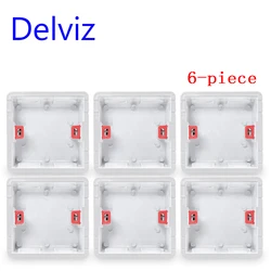 Delviz Wall Switch BOX Wall Socket Cassette,6-piece pack Plastic Materials, For Wall Light Switch EU Standard Internal Mount box