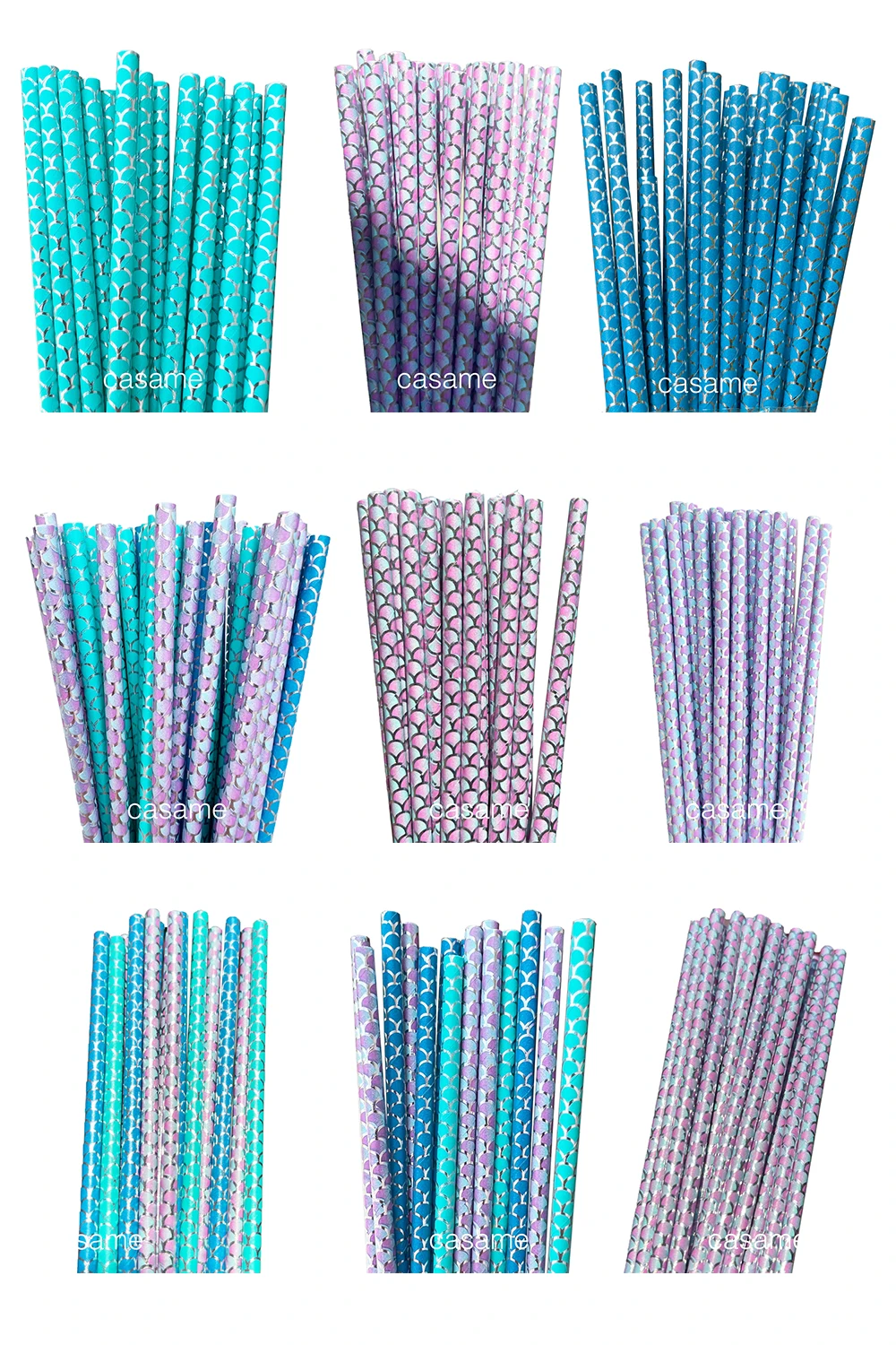 25pcs Paper Mermaids Straw Birthday Party Drinking Disposable Straws For Under the Sea Paper Party Festive Event Supplies