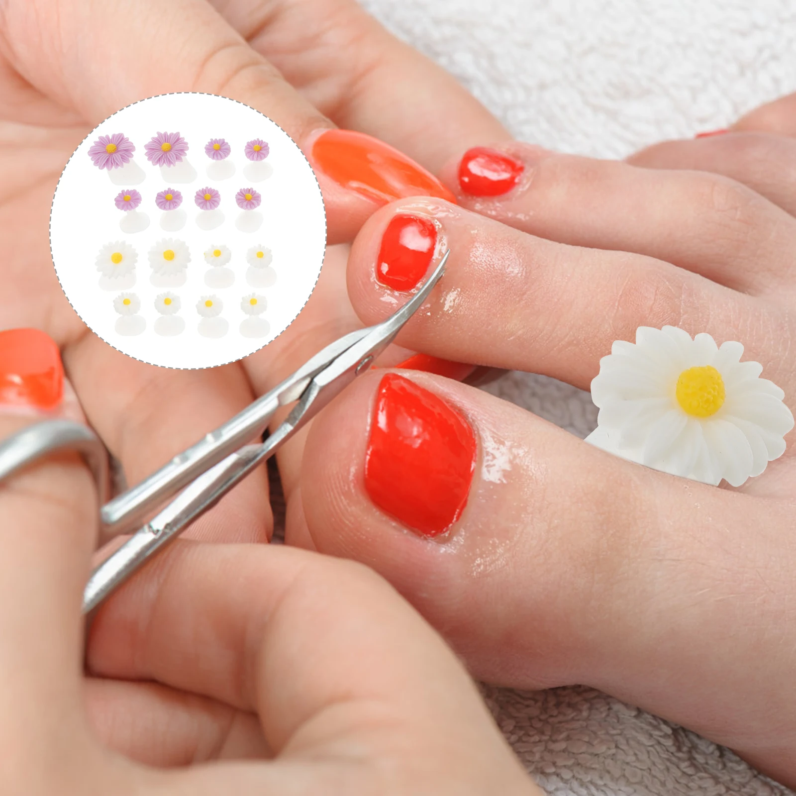 

2 Set Toe Separators Nail Art Tools 2 Boxes Random Daisy Color High Quality Silicone Comfortable Shape Personal Manicure