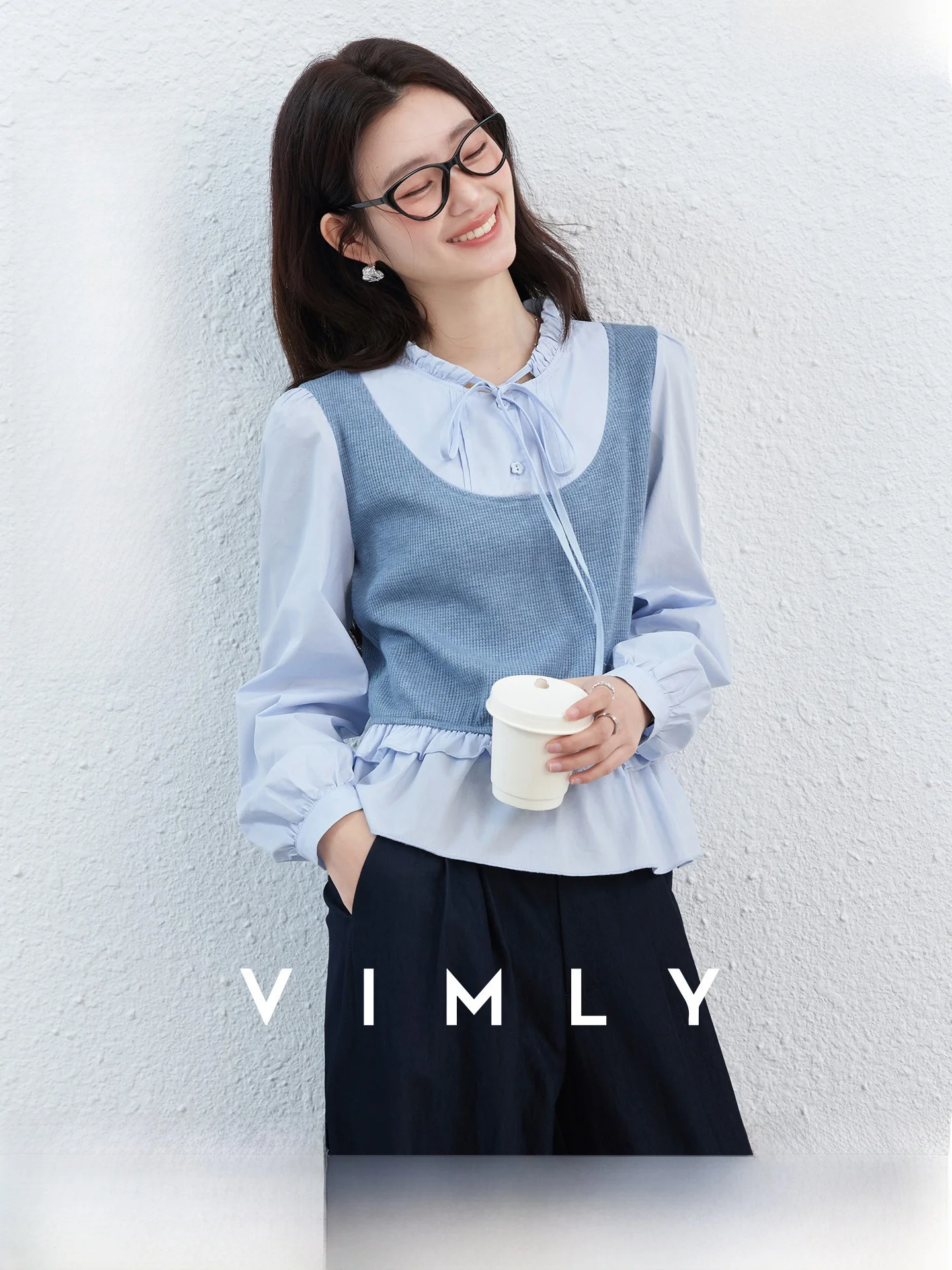 

Женская блузка без рукавов с поясом, повседневная, весенняя, новая модная коллекция 2026, с кружевной отделкой, из хлопкового твида