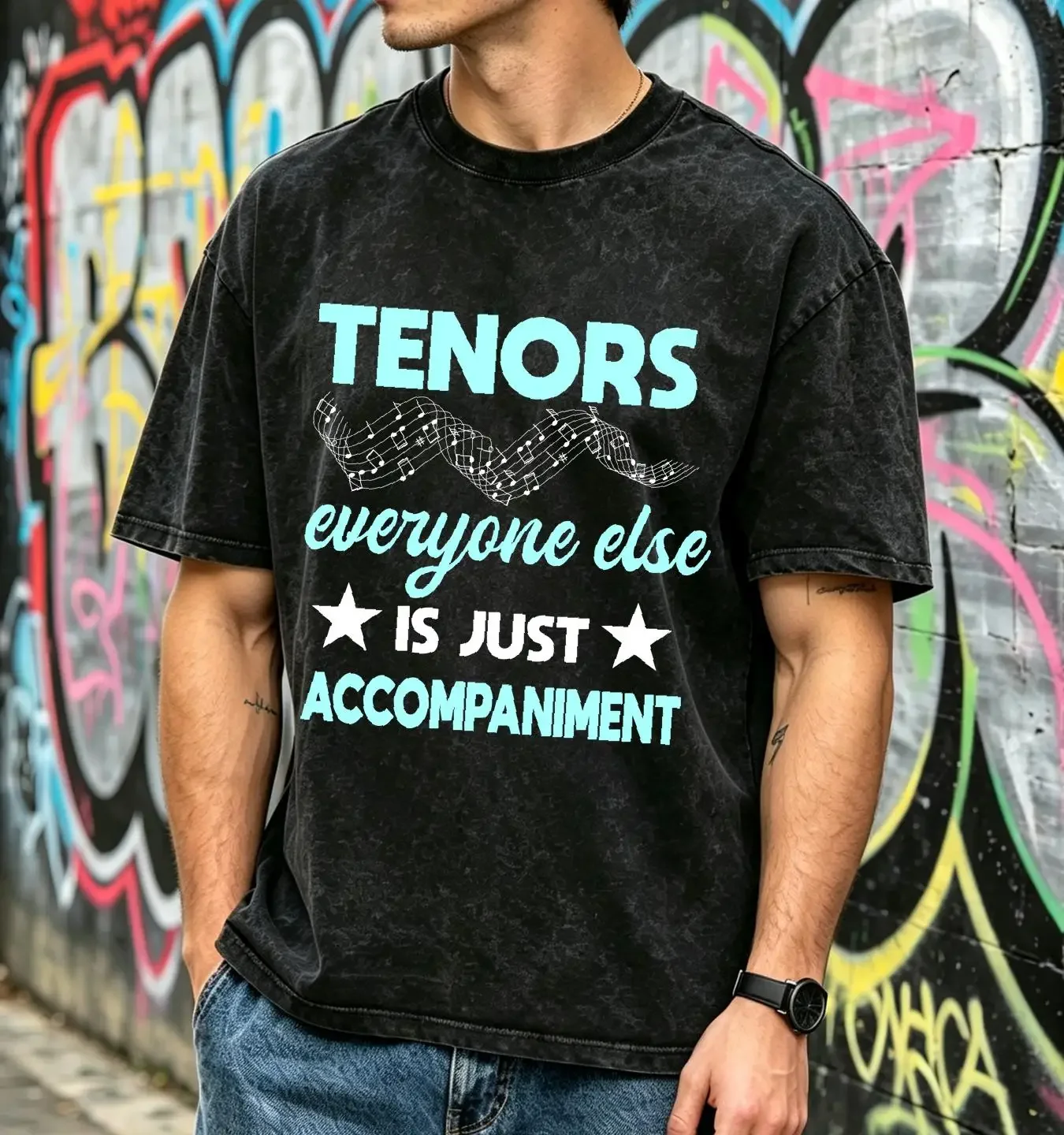 washed T Shirt Singer Tenor Artist Musician Vocalist Soloist Performer long or short sleeves vintage Washed Casual