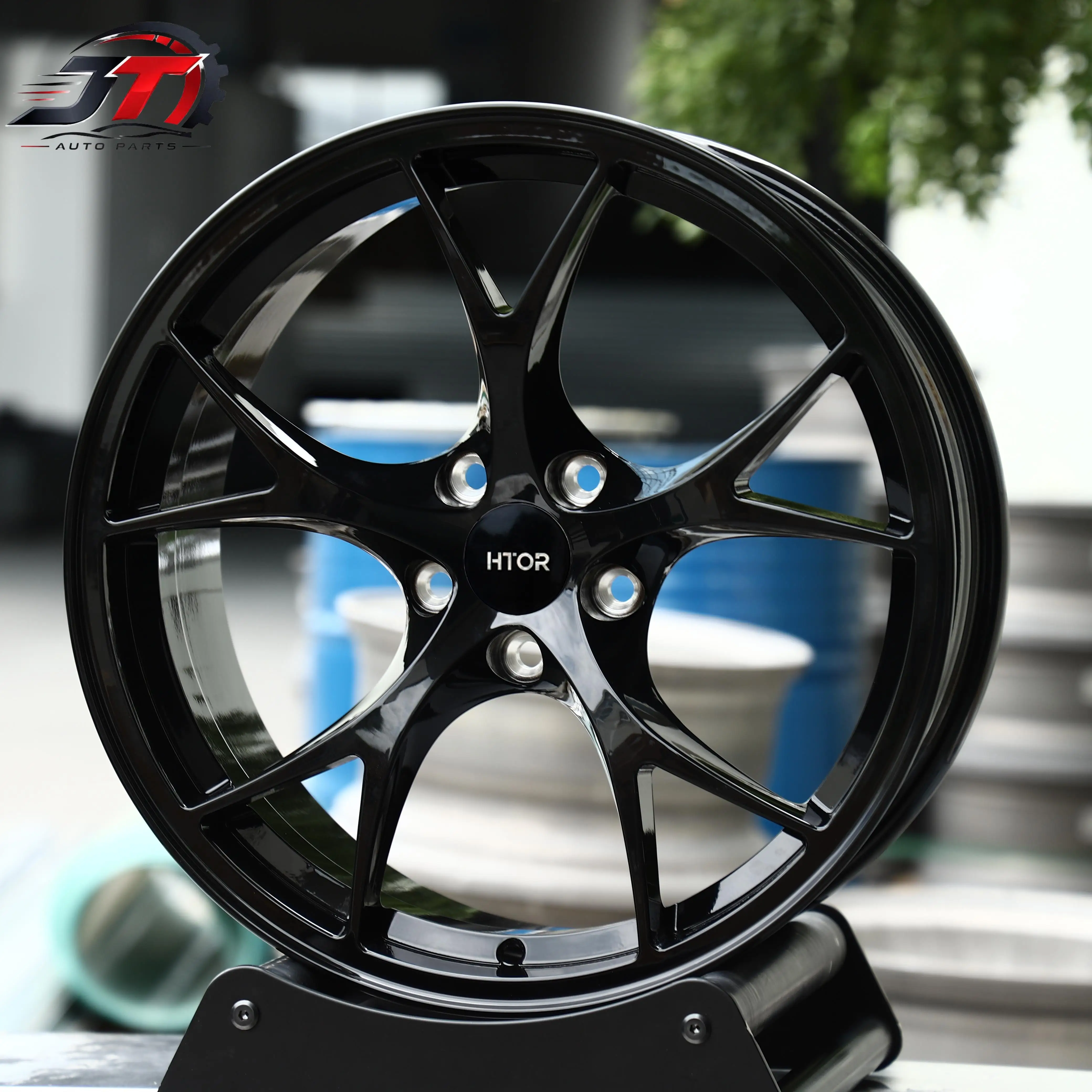 JT Custom 19x9 20x11 21x12 22x12.5 5x108 5x112 Ultra Light Split 5-Spoke Forged Wheels Gloss Black For 296 GTB For GT2 RS For 72