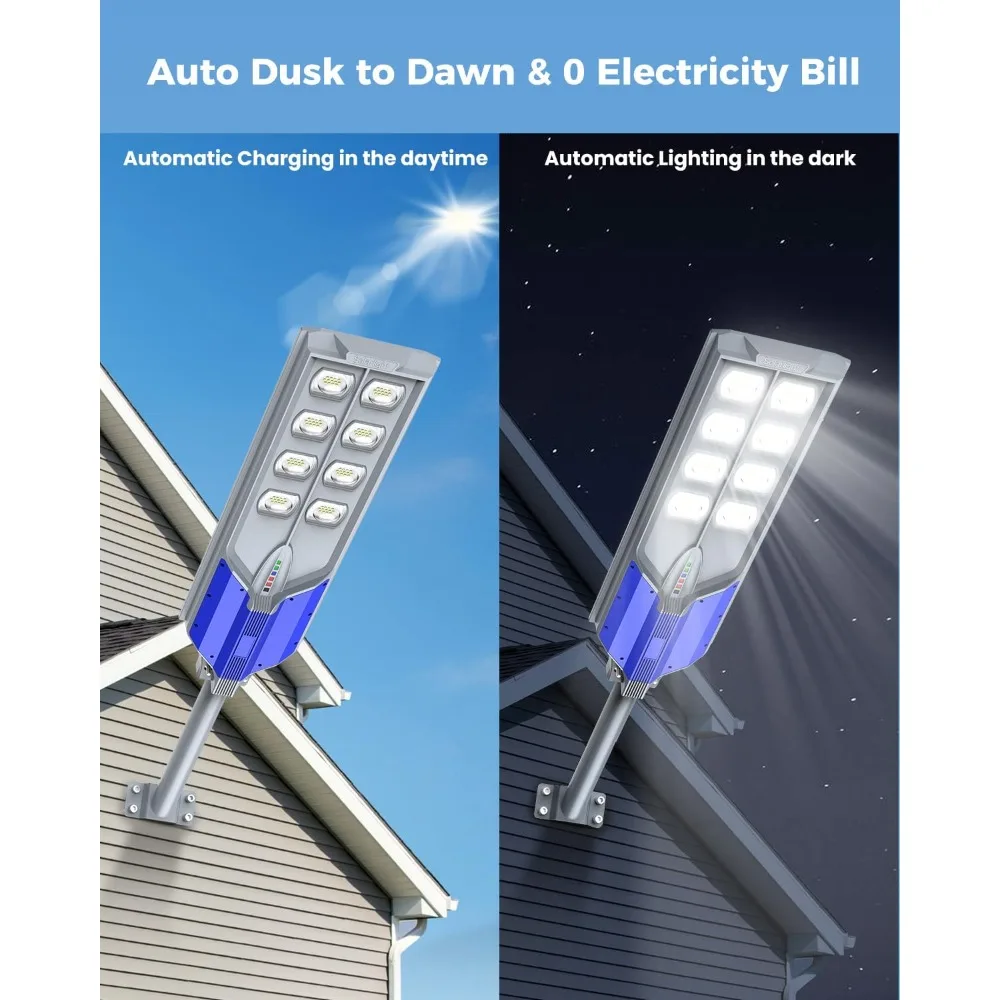 تعمل بالطاقة الشمسية في الهواء الطلق أضواء الشوارع من الغسق إلى الفجر مقاوم للماء IP67 محس حركة الأمن كشاف ضوء لوقوف السيارات الطريق