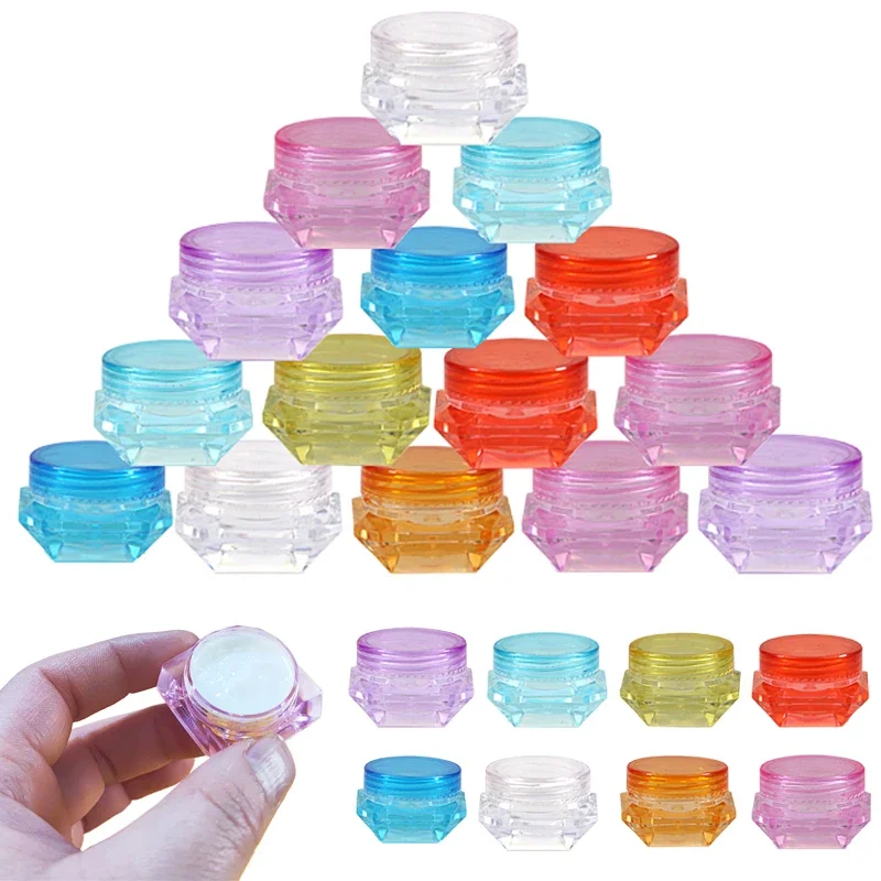 

100Pcs Empty 3g-5g Plastic Diamond Shaped Sample Jars Pot Travel Cosmetics Container for Eye Shadow Powder Jewelry Lotion Creams