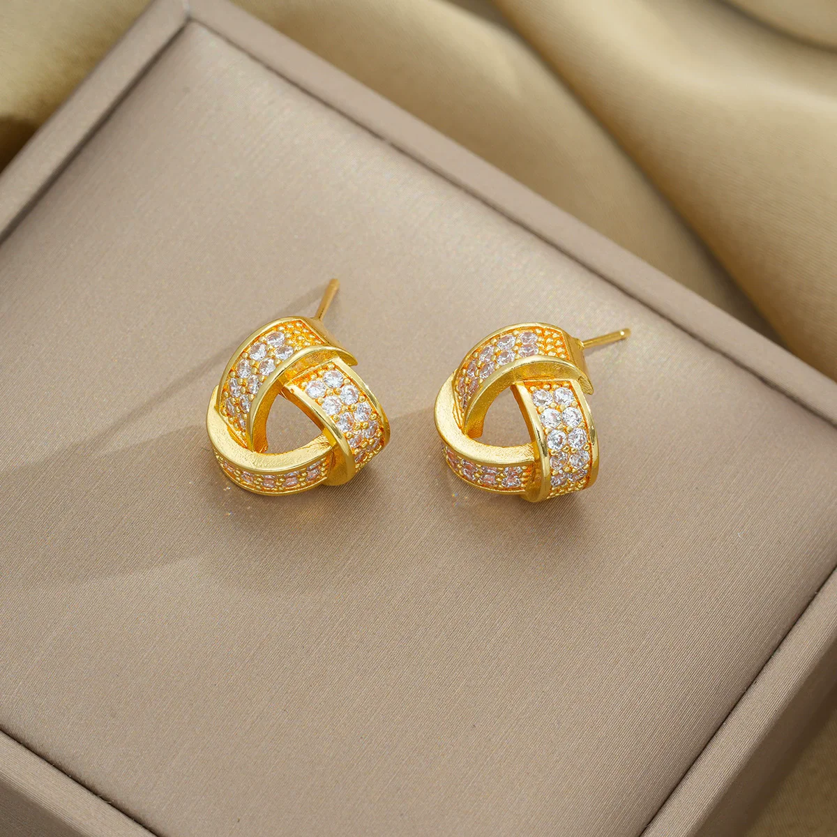 316L الفولاذ المقاوم للصدأ هندسية الزركون مجموعة قلادة قلادة طقم من الحلقان للنساء الاتجاه الجديد مجوهرات هدية #6