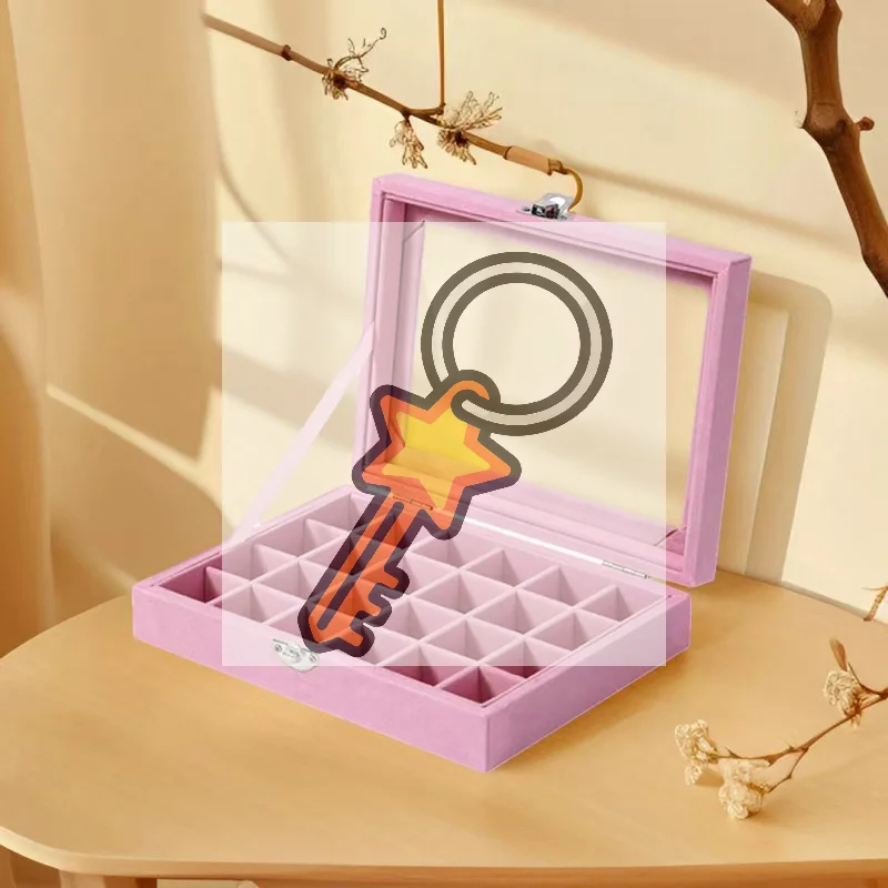 

Прозрачное окно, большая вместимость, 24-сетка, коробка для хранения ювелирных изделий, простая и высококачественная коробка для хранения ювелирных изделий с кольцом и ожерельем