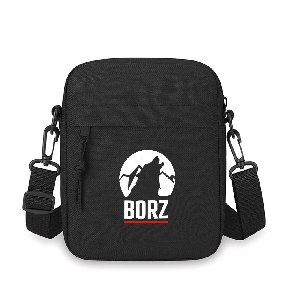 Wolf howling mountain night  Men Crossbody Bag Single Shoulder Women Cartoon Anime Film Printing Design Unisex