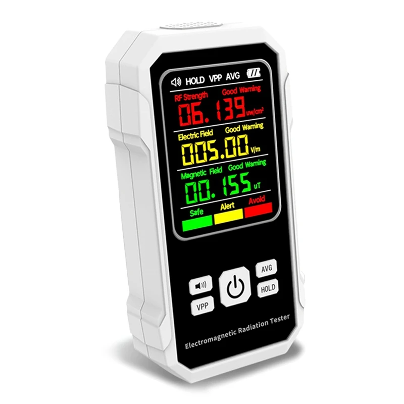 Elektromagnetische stralingsdetector Elektrisch magnetisch veldtester Meter RF-sterktedetectieapparaat met geluidsalarm